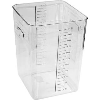 Rumbermaid Commercial Products Space Saving Square Food Storage Container 22 Quart Clear for Kitchen/Sous Vide/Meal Prep