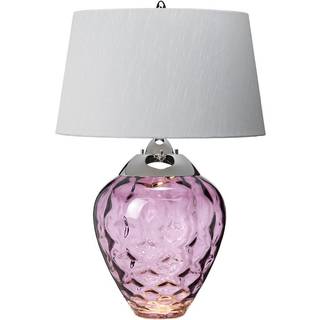 Samara bordlampe, Ø 45,7 cm, pink, stof, glas, 2-lys
