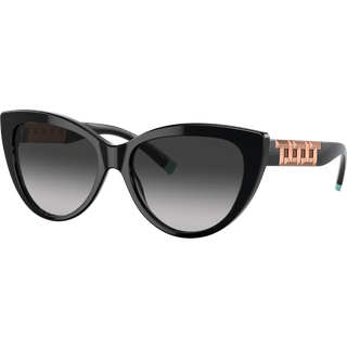 Tiffany Kvinde TF4196 80013C Solbriller Acetat Sort Grå Cat Eye Normal Skygge