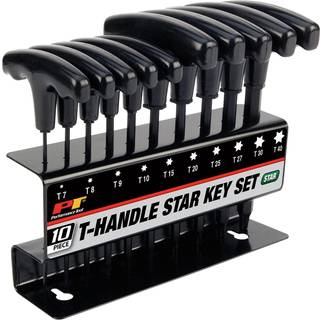 Performance Tool W80276 10-delt stjerne T-h?ndtag Allen skruen?gle s?t Lang arm Hex Key Wrench Set