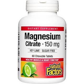 Natural Factors – Magnesiumcitrat 150 mg, Lime (90 tyggetabletter)