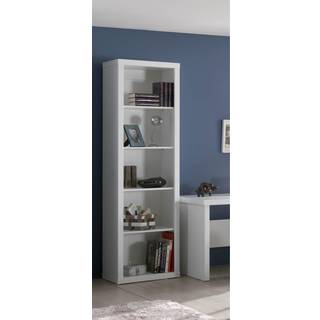 Bogreol Robin – hvid lakeret MDF og fyr, 4 hylder