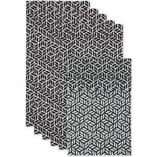 Sort abstrakt bladtryk køleskab foring sæt/6