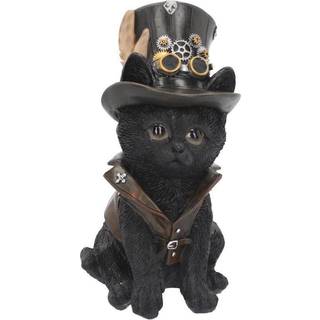 Schwarze Katze mit Steampunk Zylinder 18,5cm
