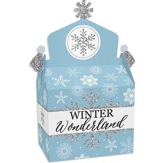 Big Dot of Happiness Winter Wonderland - Treat Box Party Favours - Snowflake Holiday Party and Winter Wedding Goodie Gable Boxes - S?t p? 12