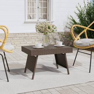 foldbart sidebord 60x40x38 cm polyrattan brun
