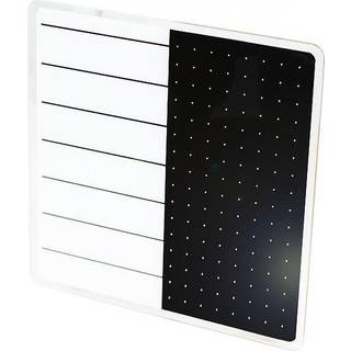 Viztex Glacier Polar White & Jet Black Plan & Grid Glass Dry Erase Board - 14 """" X 14 """"