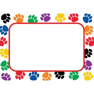 L?rer skabte ressourcer Farverige PAW -udskrifter Navnetags (5168) Multifarve