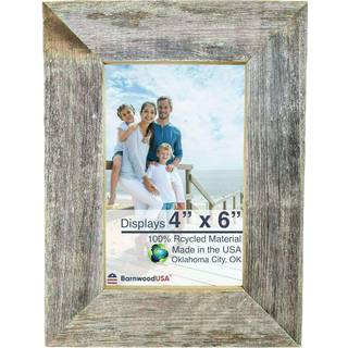 Barnwoodusa | Farmhouse 4x6 Billeder Ramme | 1 1/2 tommer st?bning | 100% genvundet tr? | Rustik | Naturligt forvitret gr?t