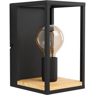 Libertad væglampe, bredde 14 cm, sort/træ, stål