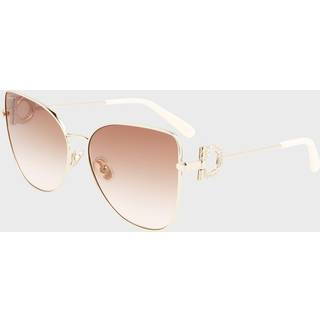 Ferragamo Kvinde SF296SR 719 Solbriller Metal Guld Rosa Cat Eye Fotokromatisk Skygge