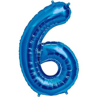 Folienballon Zahl 6 Blau