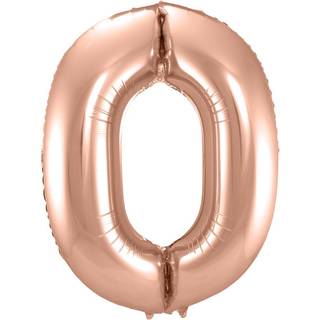 Folienballon Zahl 0 Rose Gold