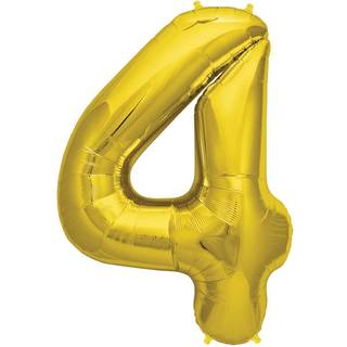 Folienballon Zahl 4 Gold