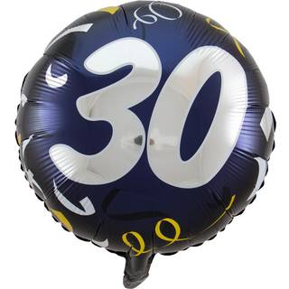 Folienballon 30 schwarz-gold 45cm