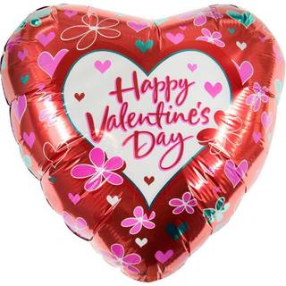 Happy Valentins Day Folienballon mit Blumen