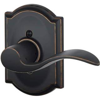 Schlage F170 ACC 716 CAM RH Right Handed Accent Door Lever med Camelot Trim One-sidet ikke-drejende dummy d?rh?ndtag Alderen bronze