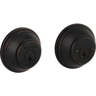Baldwin runde dobbeltcylinder hoveddør deadbolt med smartkey re-key-teknologi og mikrobanbeskyttelse i venetiansk bronze