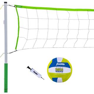 Franklin Sports Volleyball Set - Beach and Backyard Volleyball Net Set - Portable Volleyball Net and Ball Set med poler og jordindstilling - Mell