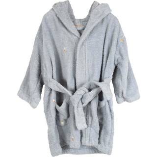 Badekåbe med broderi 3-4 år GOTS - Pearl Blue