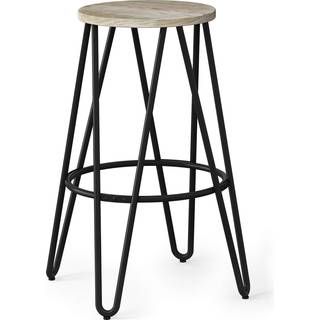 Simeon 30 tommer Metal Barkstol med tr?stol i naturlig / sort