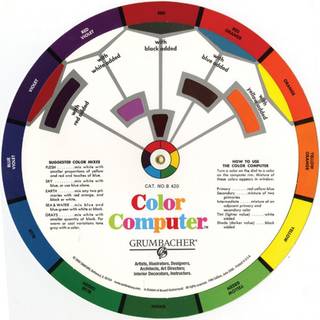 Grumbacher Grub420 Stor farvehjul Blandingsvejledning 9-1/2 """" Dia White