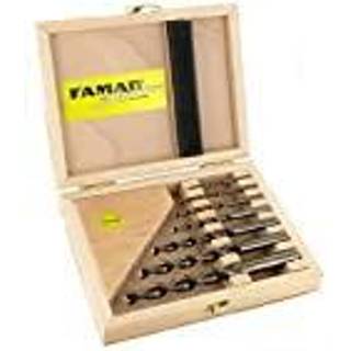 FAMAG Træ dybelborsæt HSS-G 7 Dele. Ø 3, 4, 5, 6, 8, 10, 12mm 1594