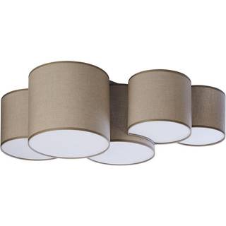 Loftlampe Mona Nature, 5 lyskilder, naturfarvet linned
