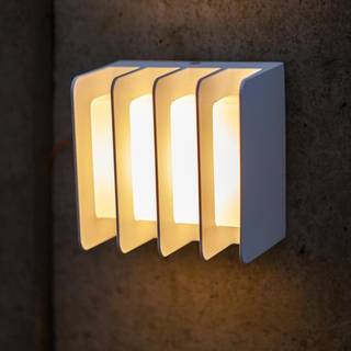 LUTEC GRIDY udendørs LED væglampe, IP54, hvid
