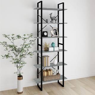reol 80x30x210 cm konstrueret træ grå sonoma-eg