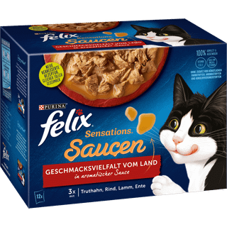 Felix Sensations sauces, forskellige smage fra landet, vådfoder til katte, multipack 48.97 DKK/1 kg