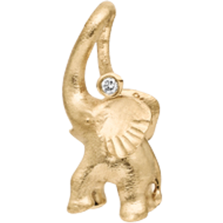 OLE LYNGGAARD COPENHAGEN Elephant My Little World Charm i 18 kt. guld med 1 brillant