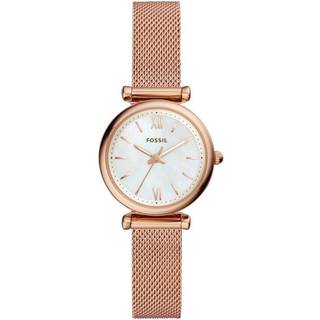 Fossil ES4433 Carlie Mini Rose Tone Mesh Bracelet Watch - W07122