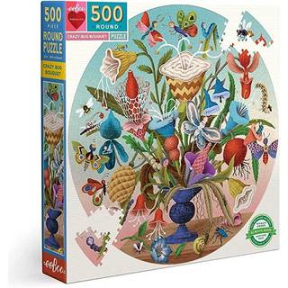 Eeboo: Stykke og k?rlighed Crazy Bug Bouquet 500 Piece Round Jigsaw Puzzle Jigsaw Puzzle For voksne og familier inkluderer blanke og robuste styk