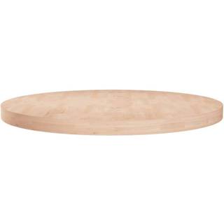 rund bordplade Ø70x4 cm ubehandlet massivt egetræ