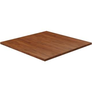 firkantet bordplade 90x90x2,5 cm behandlet massivt eg mørkebrun