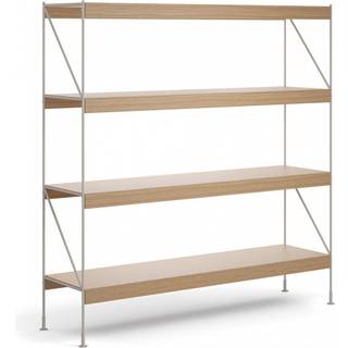 Hyldesystem Zet Storage System, Højde 114 cm, Design Ivory Steel / Natural Oak