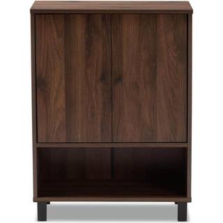 Baxton Studio Rossin Modern og Contemporary Walnut Brown F?rdig 2-d?rs tr?indgangssko opbevaringsskab