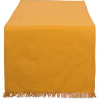Dii Solid Pumpkin Spice Heavyweight Fringed Table Runner 14x108