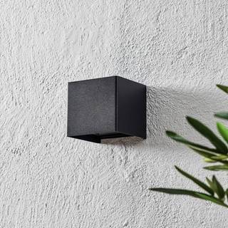 Wall udendørs LED-væglampe, kubisk, sort