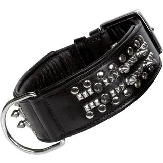 Læderhalsbånd Delgado, sort - Black - 55 cm (48-53 cm)