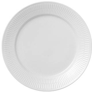 Royal Copenhagen Hvid Riflet tallerken - 27 cm