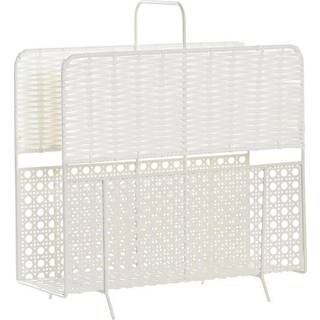Tidsskriftholder DKD Home Decor Hvid Natur Metal flet Boho 36,5 x 15 x 41 cm