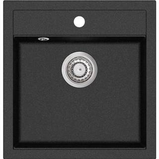 Lavabo Jupiter 50 køkkenvask i komposit, 49x51 cm, m/krom afløb