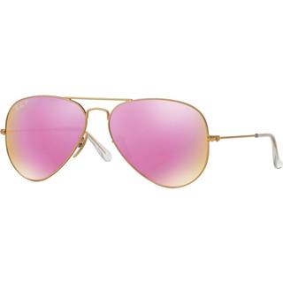 Ray - Ban Unisex RB3025 AVIATOR 112/1Q Solbriller Metal Guld Violet Pilot Polariseret