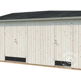 Redskabsskur Redskabsrum Haveskur i træ m/gulv, 4,52x3,3x2,59m, 13,5m², Natur