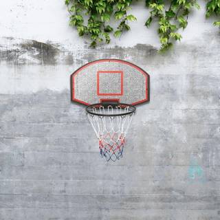 basketballkurv med plade 71x45x2 cm polyethylen sort