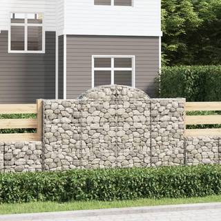 buede gabionkurve 6 stk. 200x30x120/140 cm galvaniseret jern