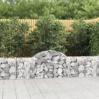 buede gabionkurve 2 stk. 200x30x60/80 cm galvaniseret jern