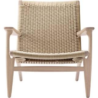 Carl Hansen - CH25, Oljad Valnöt, Svartflätat papperssnöre - Lænestole - Hans J. Wegner - Træ farvet - Naturmateriale/Træ